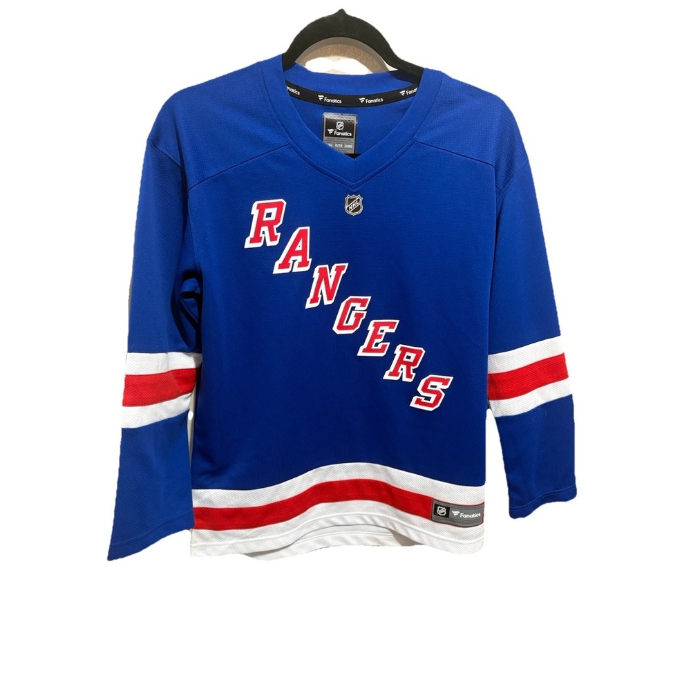 New York Rangers Fanatics Youth Sz L/XL Blue NHL Hockey Jersey No Number